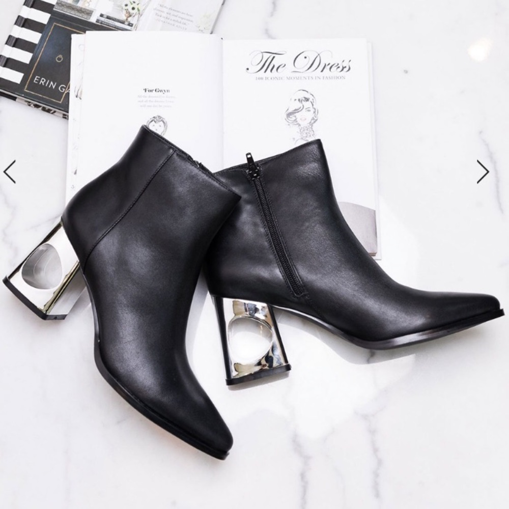 Must have booties with cutout heel